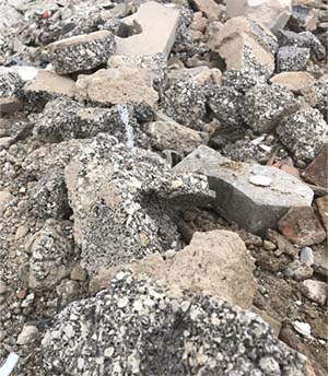 Schutt vom Abriss eines Gebäudes